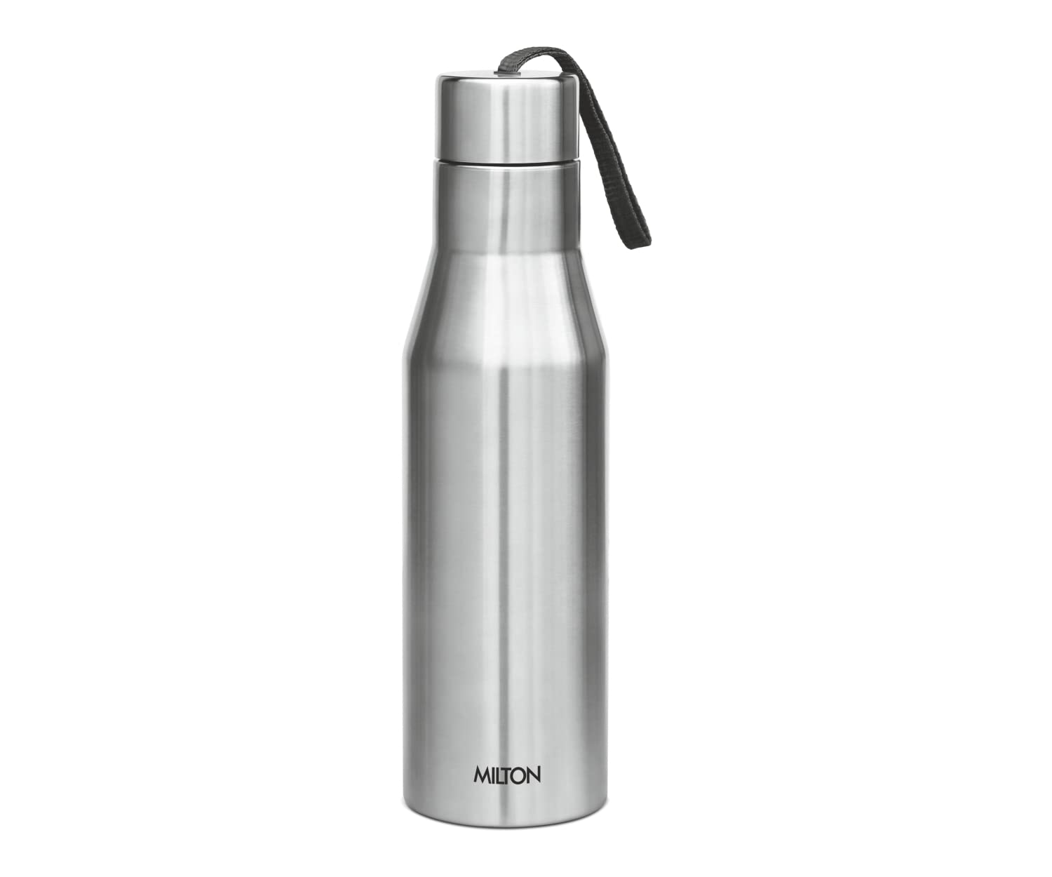 Milton Stainless Steel Water Bottle, 33 oz, Non Insulated Single Wall Leakproof, BPA and Free, Easy to Clean, Ideal for Gym, Travel, Work, 304 Grade Steel, Super 1000 ml with Carry String - Silver
