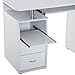 HOMCOM Multi-Function Computer Desk, Home Office Workstation with Keyboard Tray, Elevated Shelf, Sliding Scanner Shelf and CPU Stand, 47.25 x 21.75 Inch, White