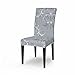 TIKAMI 1PCS Spandex Printed Fit Stretch Dinning Room Chair Slipcovers (1, Gray)