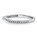 BERRICLE Sterling Silver Wishbone Wedding Rings Micro Pave Set Cubic Zirconia CZ Curved Half Eternity Ring for Women, Rhodium Plated Size 4-10