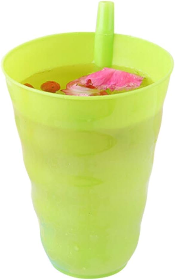 Huadep Kids Children Baby Sip Cup with Built,Baby Cup with Built in Straw Mug Drink Solid (GR)