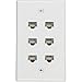 Buyer's Point Cat6 Female-to-Female Wall Plate | UL Listed, 6 Ports with an Easy Install Low Voltage Mounting Bracket, Perfect for High Speed Data Connection at Work or Home (White) — 1 Pack