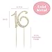 Sweet 16 GOLD Birthday Cake Topper | Premium Crystal Rhinestone Diamond Bling Gems | Monogram Number Sixteen | 16th Birthday Party Decoration Ideas | Perfect Keepsake for Sweet 16 (16 Gold)