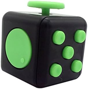 MCK Toy Fidget Cube Dice toy Stress Cube relieve Anxiety for Children and Adults (Black/Green)