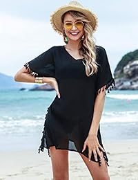 Bañador de gasa con borla para dama, con encaje