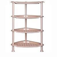 GANZAO Multi-Functional Plastic Rack, Nordic Style Kitchen Multi-Layer Storage Shelf 4-Layer Floor-Standing Washbasin Storage Capacity Storage, Small Footprint