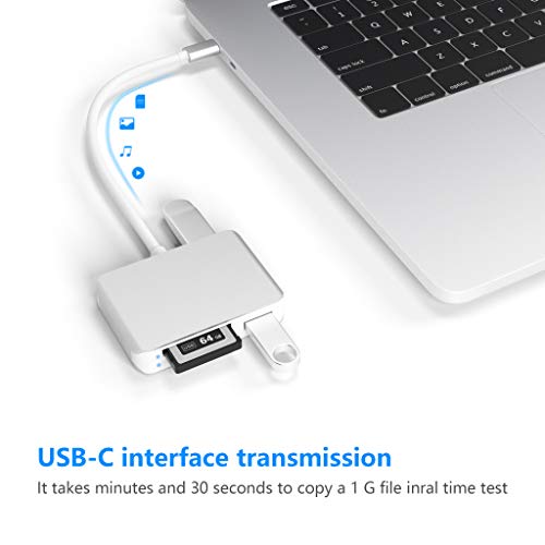 XQD Card Reader USB C,XQD/SD/TF Card Reader Type C,Dual USB3.0 Card Adapter Read 3 Cards for SD(HC/XC),TF, Sony G Series, Lexar USB Mark Card, Compatible for Type-C Smartphone, Support Windows/Mac OS