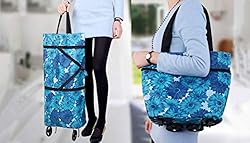 Foldable Shopping Bag with Wheels Collapsible