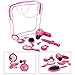 deAO Hairdressing and Vanity Handbag Beauty Set Girls Styling Pretend Makeup and Hair Accessories Playset Including Hairdryer Toy and Curlers