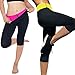 Kiwi-Rata Womens Slimming Pants Hot Thermo Neoprene Sweat Suit Sauna Leggings (Black&Rose Red, 3XL)