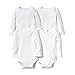 Lamaze Organic Baby Baby Pure Organic Cotton Unisex Longsleeve Bodysuits, 4 Pack, White, 6M