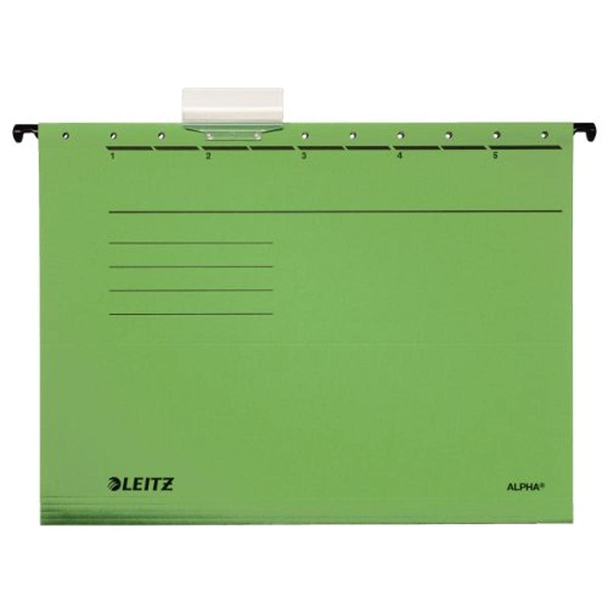 Esselte Leitz Alpha 19853055 Suspension File Coloured Card Pack of 5 Green