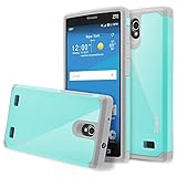 ZTE ZMAX 2 Case, RANZ Grey with Aqua Blue Hard Impact Dual Layer Shockproof Bumper Case For ZTE ZMAX 2 (Z958/ Z995L AT&T)