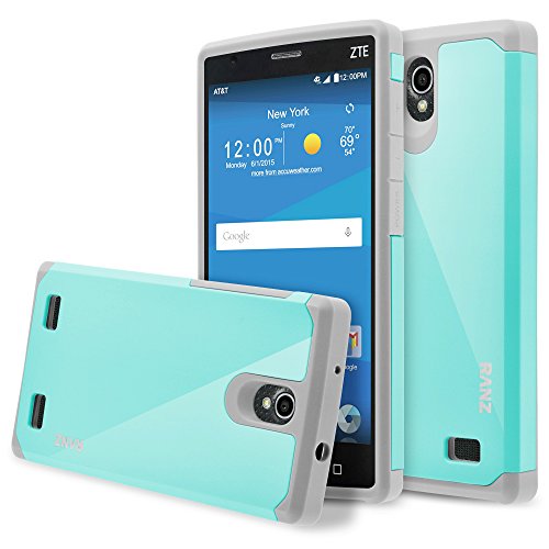 ZTE ZMAX 2 Case, RANZ Grey with Aqua Blue Hard Impact Dual Layer Shockproof Bumper Case For ZTE ZMAX 2 (Z958/ Z995L AT&T) ZTE ZMAX 2 Case, RANZ Grey with Aqua Blue Hard Impact Dual Layer Shockproof Bumper Case For ZTE ZMAX 2 (Z958/ Z995L AT&T)