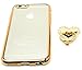 Bastex iPhone 6/6s Case, Ultra Thin Clear Luxury TPU Gold Bumper Case Cover with Attachable Heart Diamond Ring Holder for Apple iPhone 6/6s