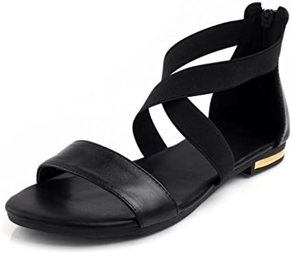 Hot Sale Fashion Summer Sweet Women Flats Heel Sandals Ladies Shoes Black