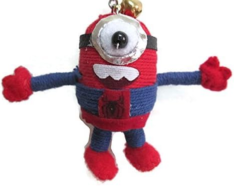 2 X Despicable Me Minion One Eye Stuart Cosplay Spiderman Voodoo String Doll Keychain