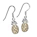 Sterling Silver with Yellow Gold Plated Accents Pineapple Dangle Earrings