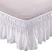 AYASW Bed Skirt Twin Size 14 inch Drop Premium Soft & Cozy 1800 Brushed Microfiber Dust Ruffle Three Fabric Sides Wrap Around Bedskirt White with Elastic No Top Cover Easy On Stable