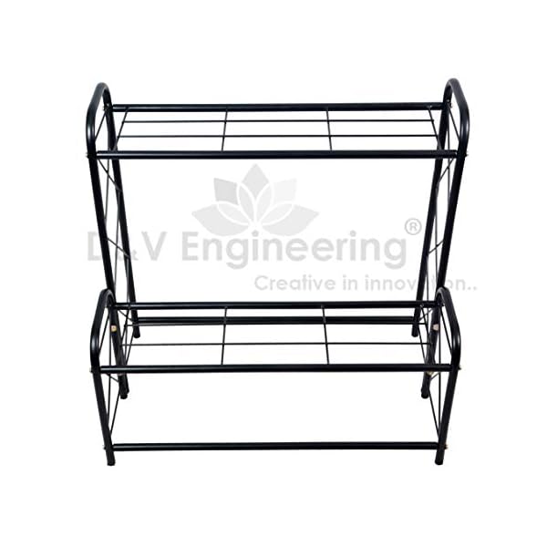 D&V ENGINEERING - Creative in innovation Metal 2 Tier Step Type Plant Stand, Black, 26 inch, 1 Piece - Image 8