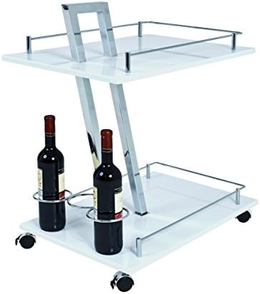 HAKU Furniture Trolley, Metal, Chrome/White, Single