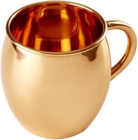 100% Unlined Solid Copper Mug - Copper Retains The Chill From Your Drink So You Can Enjoy Ice Cold Beverages For Longer