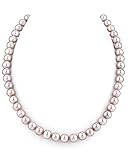 14K Gold 7-8mm Pink Freshwater Cultured Pearl Necklace - AAAA Quality, 18 Inch Princess Length