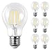 Ascher E26 LED Classic Light Bulbs / 6W, Equivalent 60W , 800lm / Daylight White 5000K / Filament Clear Glass / Non Dimmable / Pack of 6