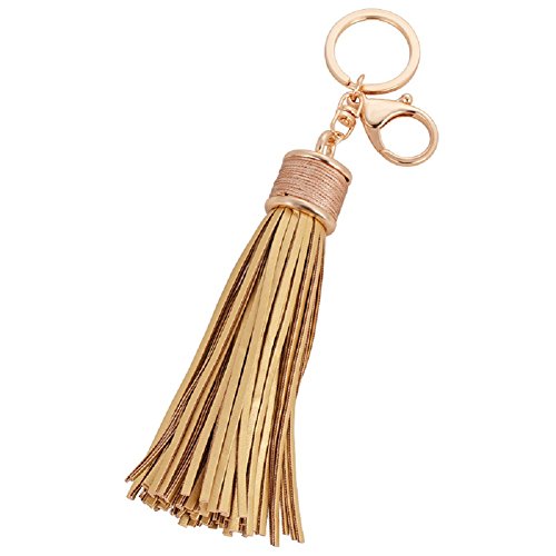 CHMING Women Leather Tassel Keychain Car Keyring Handbag Wallet Accessories