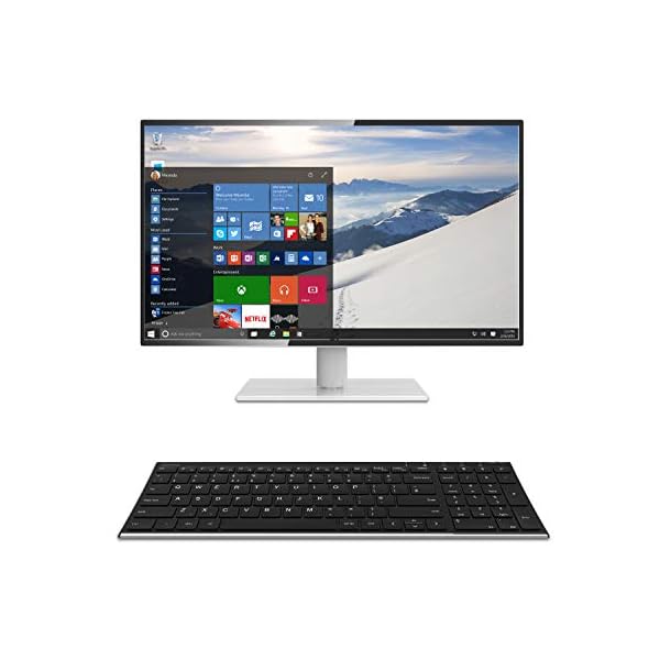 Arteck 2.4G Wireless Keyboard Stainless Steel Ultra Slim UK Layout Keyboard with Numeric Keypad for Computer/Desktop/PC…