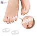 AnHua®Unisex Small Toe Soft Silicone 2 Holes Orthotics Bunion Tail Toe Straightener Separator Shield Protector Spreader Corrector Adjuster Foot Pain Relief