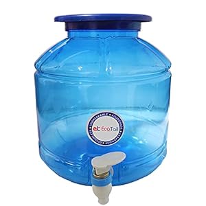 EcoTail Plastic Water Dispenser with Free 1 Set Dispenser Tap – Blue (Capacity 10 Litres) Pack of 1 (Water Dispenser…