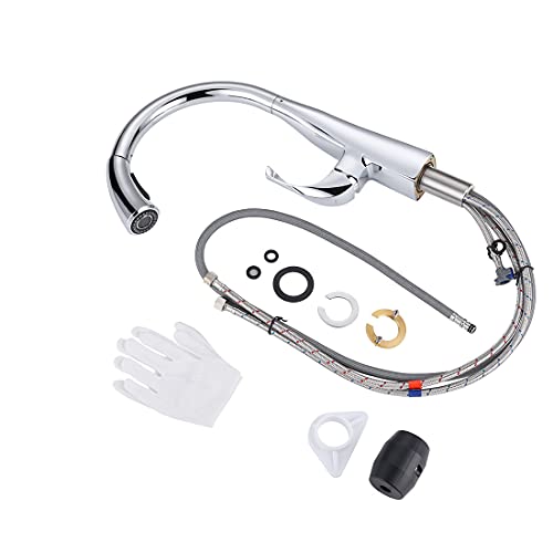 ARCORA Kitchen Faucet with Pull Out Shower Head 360° Swivel Kitchen Tap with 2 Spray Modes Kitchen Sink Faucet Chrome