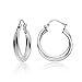 Hoops & Loops 925 Sterling Silver Two-Tone Intertwining Round Double Square-Tube Hoop Earrings for Women, 20mm, 25mm, 35mm Silver, Yellow Gold, Rose Gold, Black
