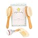 Baby Hair Brush and Comb Set - Wooden Hairbrush Kit for Grooming - Natural Soft Goat Hair Bristles for Newborn Cradle Cap - Baby Shower Gift Idea