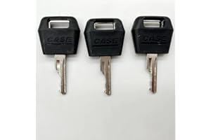 SHINEKOO 3PCS Ignition Keys Replacement Key for Case IH Tractor Dozer Backhoe D250 for Case/International Harvester Excavator