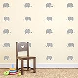 Baby Elephant Wall Decals/Nursery Wall Stickers/Baby Room Decor/Animal Vinyls/Baby Shower Gift, Removable Vinyl Wall Stickers for Baby Kids Boy Girl Bedroom Nursery Decor(A33) (State Gray)