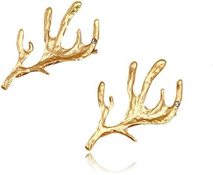 FASCHI Mix 17 Styles Hairpin Hair Clips, Barrettes Bobby Pin Ponytail Holder Statement Headwear Styling Jewelry GIFT (2Pc Gold Deer Elk Antlers)