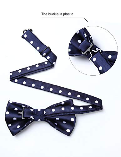 Enlision Pre-Tied Bow Tie Polka Dot Adjustable Formal Bowties Neck Tie for Men & Boys Black/White