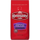Community Coffee - Mardi Gras King Cake Flavored Medium Roast - Premium Ground Coffee - 12 Ounce Bag