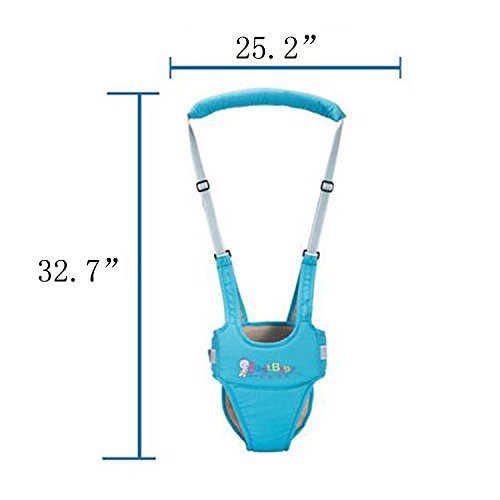 OLizee Breathable Handheld Baby Child Harnesses Learning Assistant Walker Toddler Walking Helper Kid Safe Walking Protective Belt(Blue)