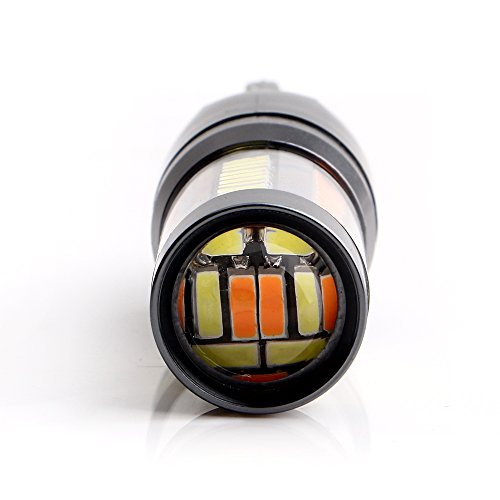 Grandview 7443 7444NA Extremely Bright 990LM White/Amber Dual Color Switchback 4014 Chipsets 66SMD LED Bulbs Turn Signal Light Blinker Flash Lamp Daytime Running Light 8000K 12V (Pack of 2)