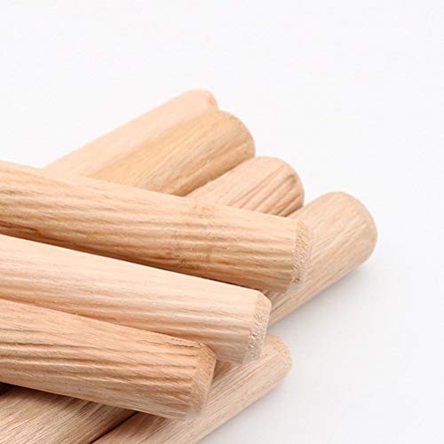 Dtacke 100Pcs 8x40mm/0.32"x1.57" Round Fluted Wood Wooden Dowel Pins Woodworking Craft Wooden Dowel Pins Rods Furniture Fittings