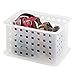 mDesign Closet Storage Organizer Baskets for Scarves, Socks, Belts, Clutch Purses - Set of 3, Frost