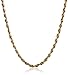 Sterling Silver and Gold Plated Diamond Cut Rope Chain Necklace, 18