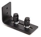 Nordstrand Barn Door Floor Guide Roller - Adjustable Wall Mount Hardware Kit for Sliding Doors - Black Powder Coated Stainless Steel - Bottom Stay Channel Wheel Rollers