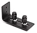 Nordstrand Barn Door Floor Guide Roller - Adjustable Wall Mount Hardware Kit for Sliding Doors - Black Powder Coated Stainless Steel - Bottom Stay Channel Wheel Rollers Flush with Floor