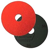 Norton SG Blaze F980 Abrasive Disc, Fiber Backing, Ceramic Aluminum Oxide, 7/8" Arbor, 4-1/2" Diameter, Grit 36 (Box of 25)