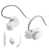 In Ear Sweatproof Sport Workout Headphones Bass Stereo Exercise Earpods With Remote and Mic Noise Sound Isolating Sports Earbuds for Running Gym Jogging Earphones for iPod iPhone Samsung HTC White