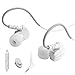 In Ear Sweatproof Sport Workout Headphones Bass Stereo Exercise Earpods With Remote and Mic Noise Sound Isolating Sports Earbuds for Running Gym Jogging Earphones for iPod iPhone Samsung HTC White